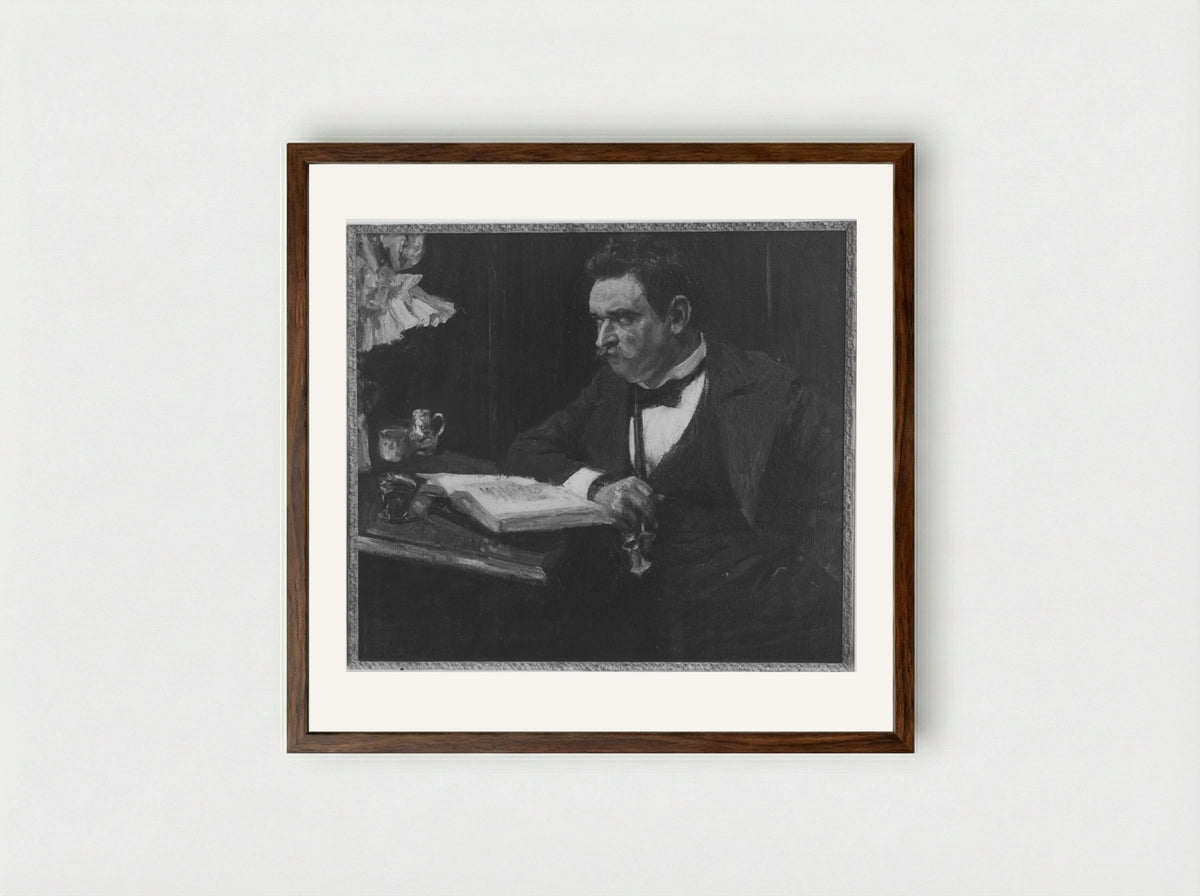 Professor Karl Voll - Max Slevogt - Framed Print Dark Wood