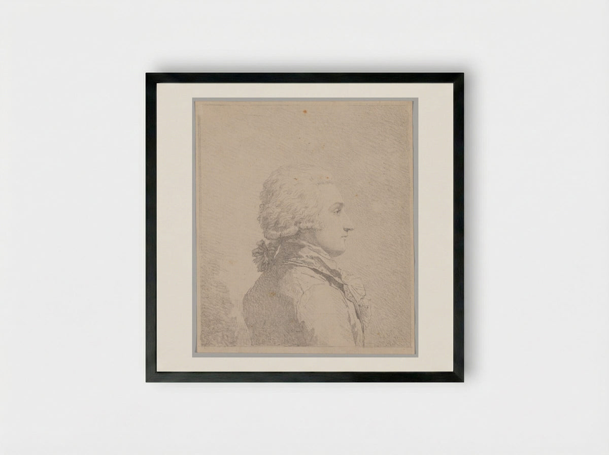 Profile Portrait of a Man - Louis Rolland Trinquesse - Framed Print Black