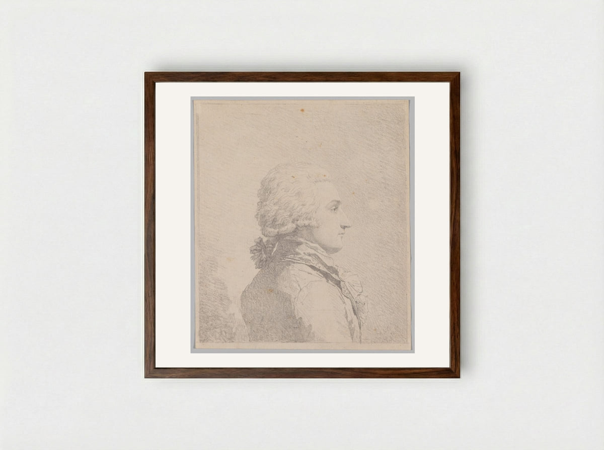 Profile Portrait of a Man - Louis Rolland Trinquesse - Framed Print Dark Wood