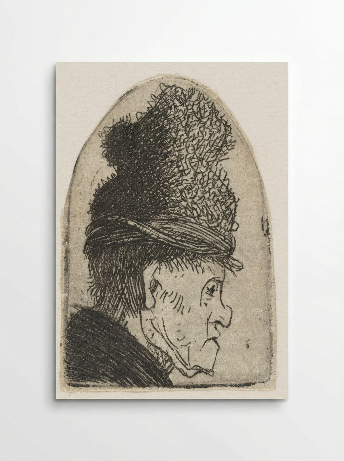 Profile of a Man in a High Hat - Rembrandt van Rijn - Poster
