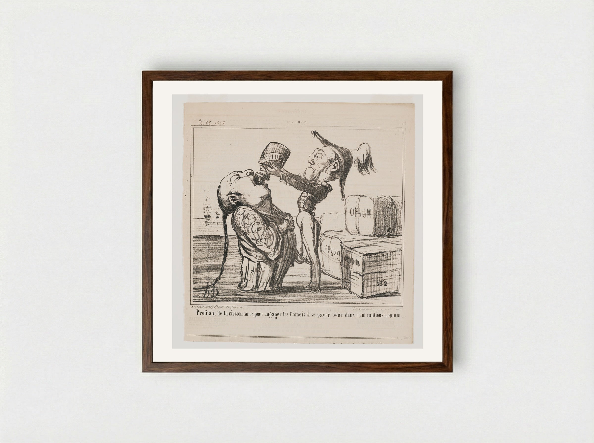 Profitant de la circonstance - Honoré-Victorin Daumier - Framed Print Dark Wood