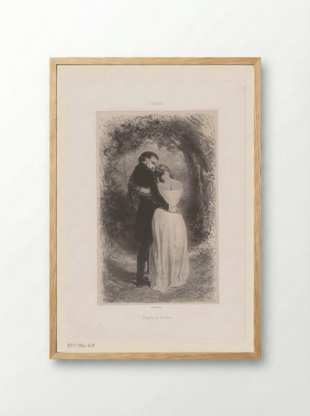 Projets de bonheur - Paul Gavarni - Framed Print Wood