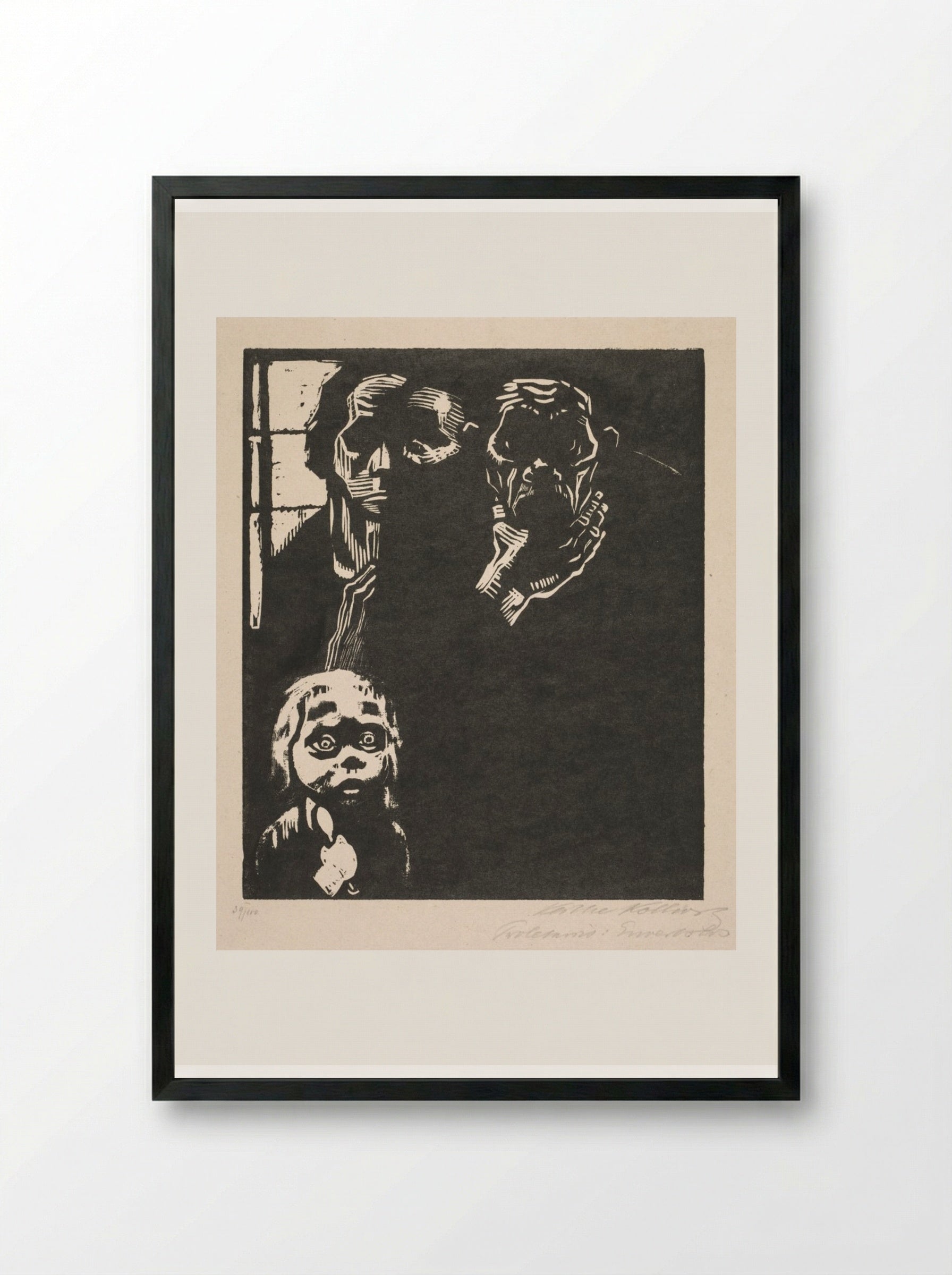 Proletariat: No. 1, Out of Work - Käthe Kollwitz - Framed Print Black