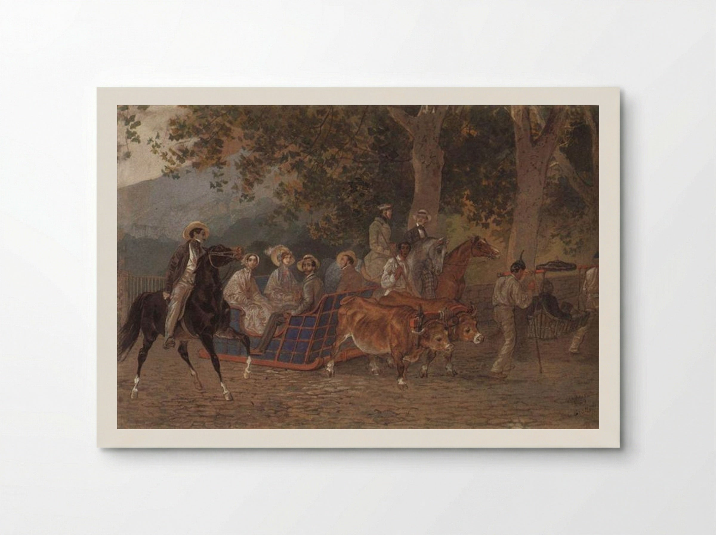 Promenade. Portrait of the Duke of Leuchtenberg and others - Karl Bryullov - Poster