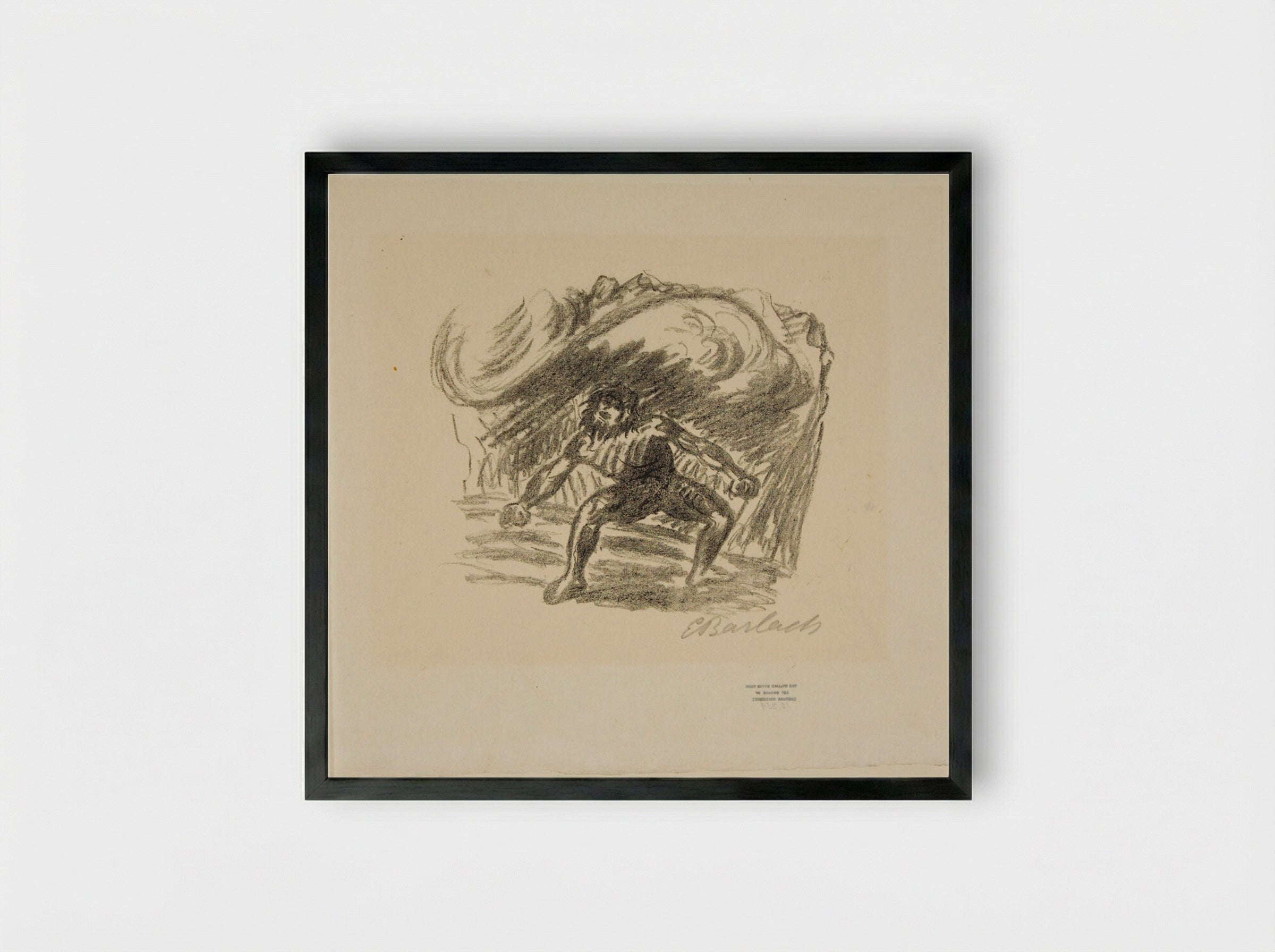 Prometheus 1: The Rebel - Ernst Barlach - Framed Print Black