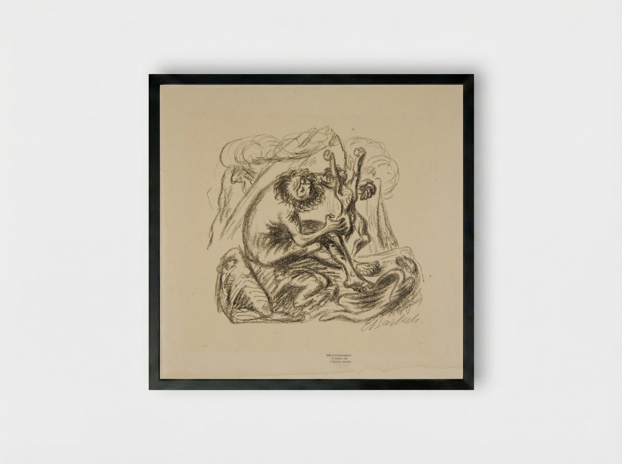 Prometheus 2: The Molded Figure of Man - Ernst Barlach - Framed Print Black