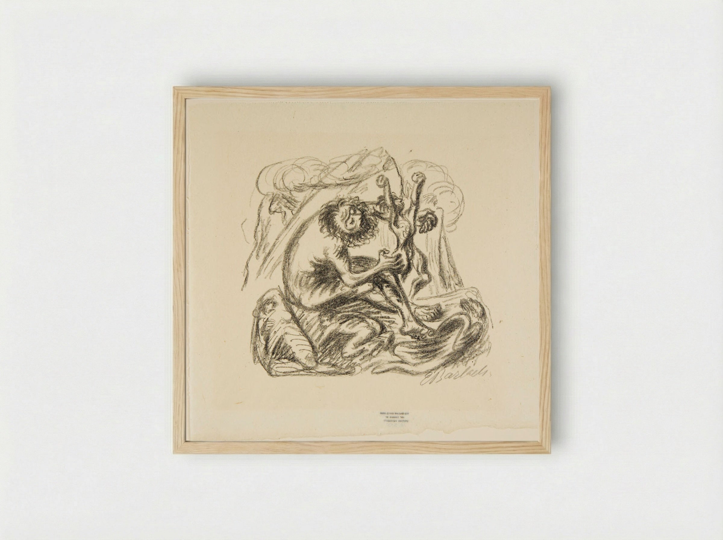 Prometheus 2: The Molded Figure of Man - Ernst Barlach - Framed Print Wood
