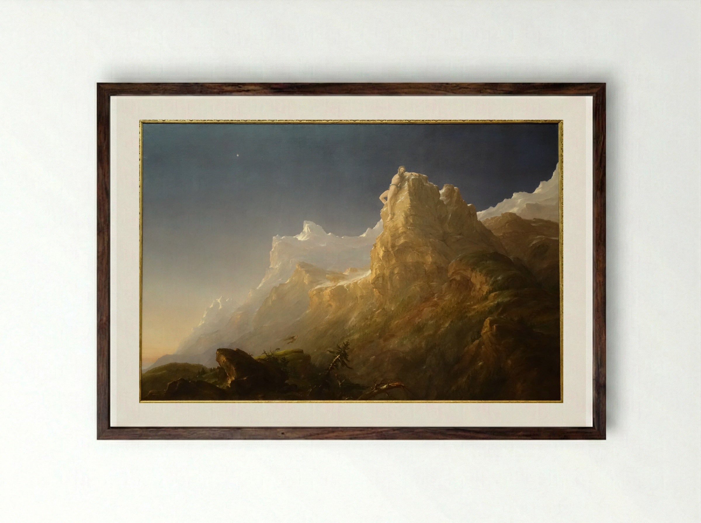 Prometheus Bound - Thomas Cole - Framed Print Dark Wood