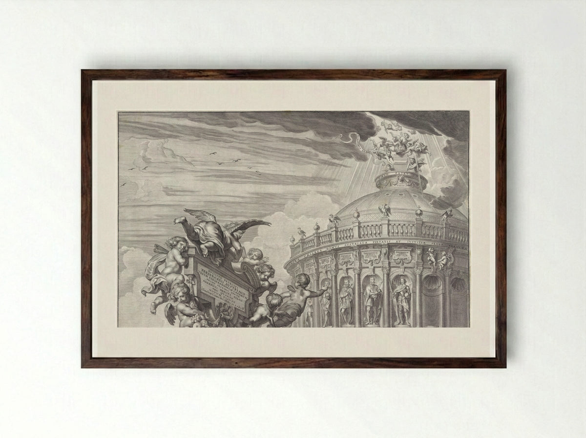 Promotieprent van Claudius von Collalto (Upper Section) - Paulus Pontius - Framed Print Dark Wood