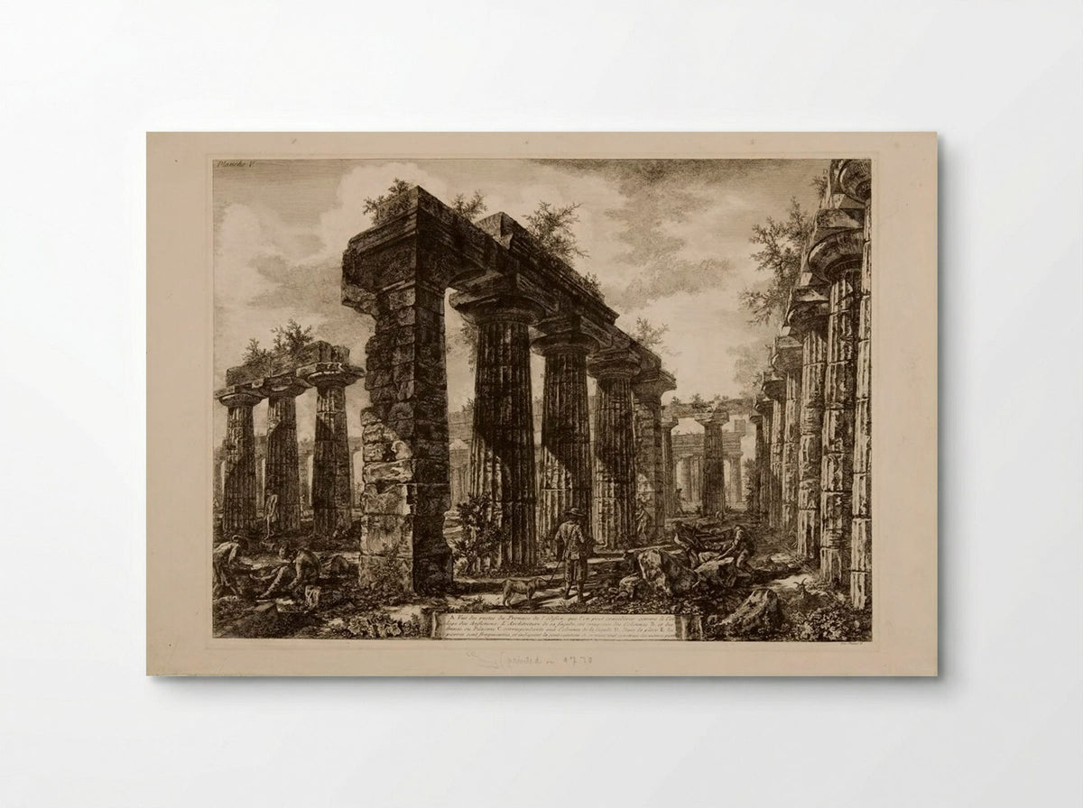 Pronaos of the Temple of Neptune at Paestum, Tav. V - Giovanni Battista Piranesi - Poster