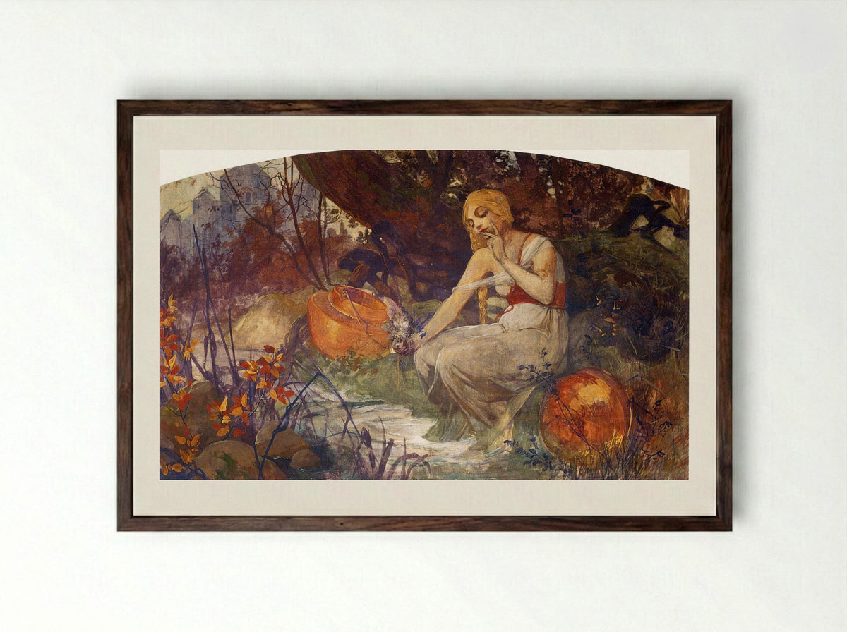 Prophetess - Alphonse Mucha - Framed Print Dark Wood