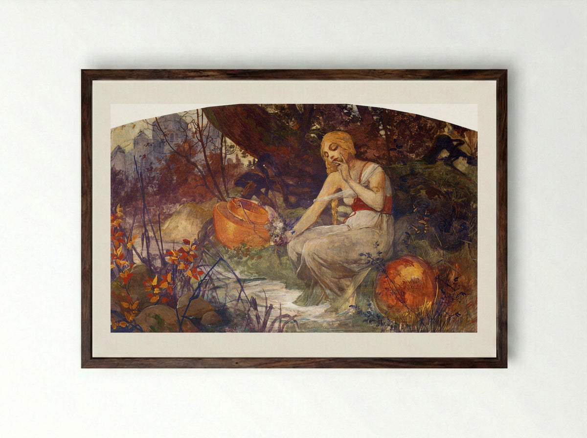 Prophetess - Alphonse Mucha - Framed Print Dark Wood
