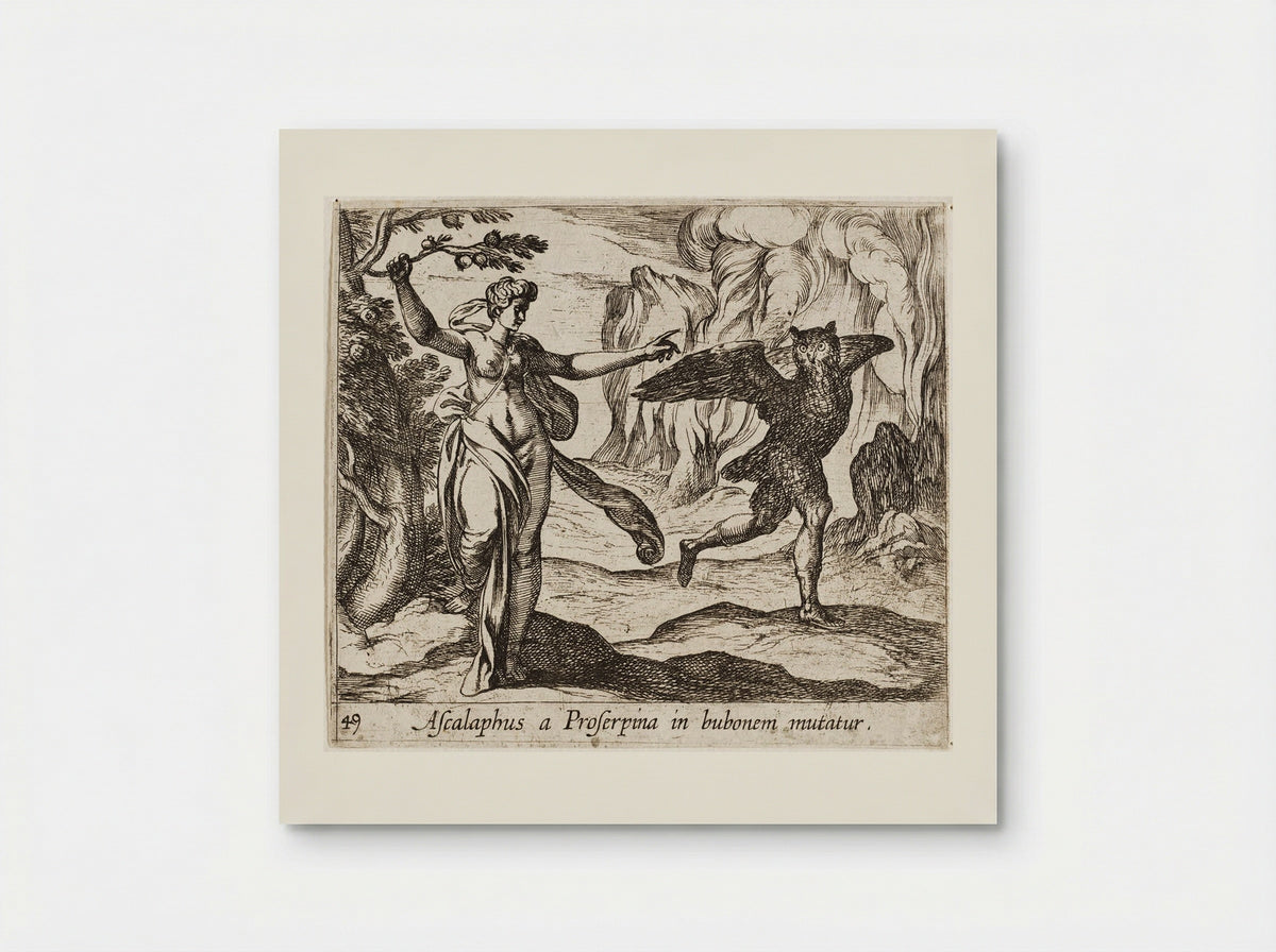 Proserpina Turning Ascalaphus into an Owl - Antonio Tempesta - Poster