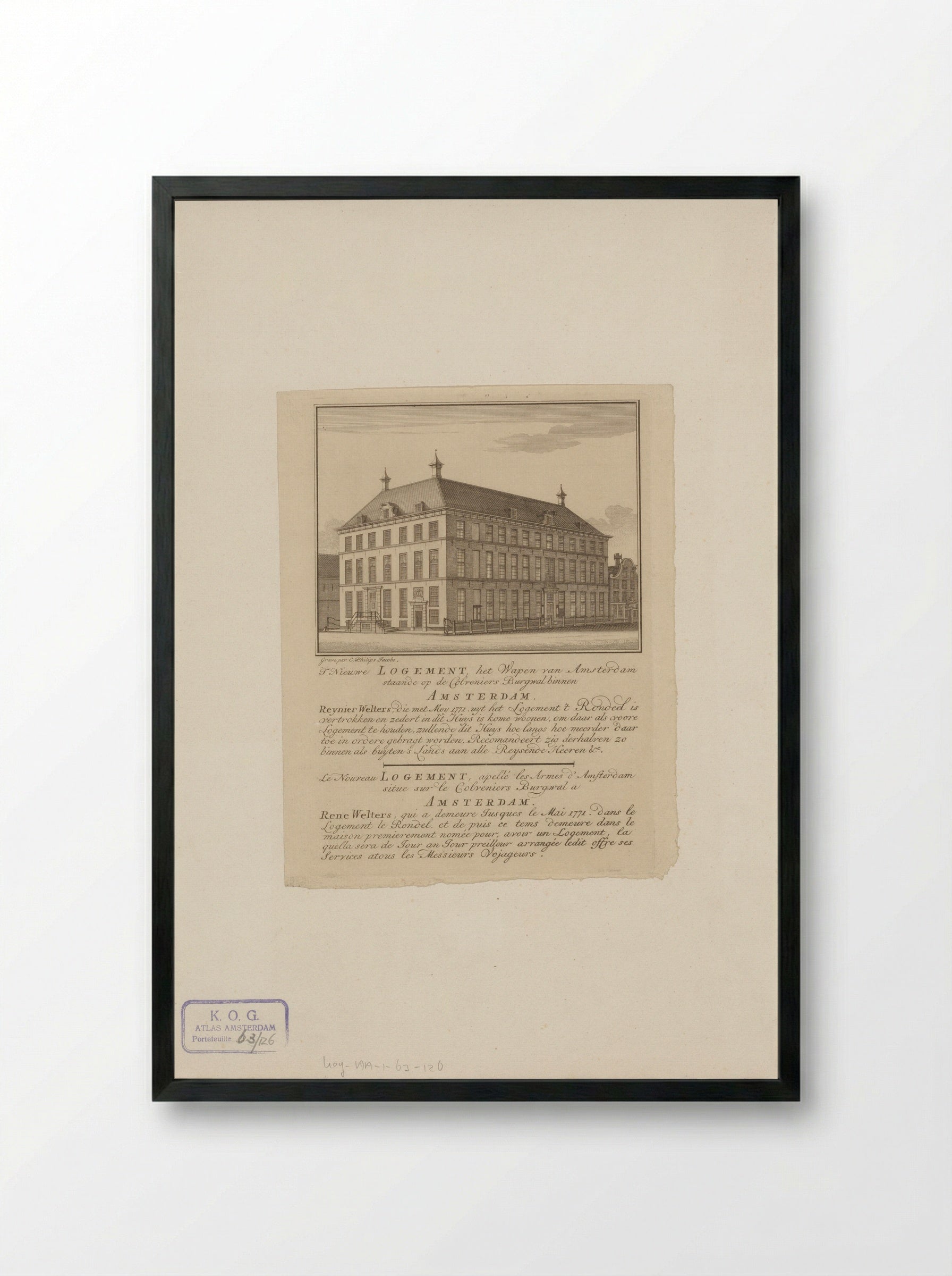 Prospectus voor herberg Het Wapen van Amsterdam - Caspar Jacobsz. Philips - Framed Print Black