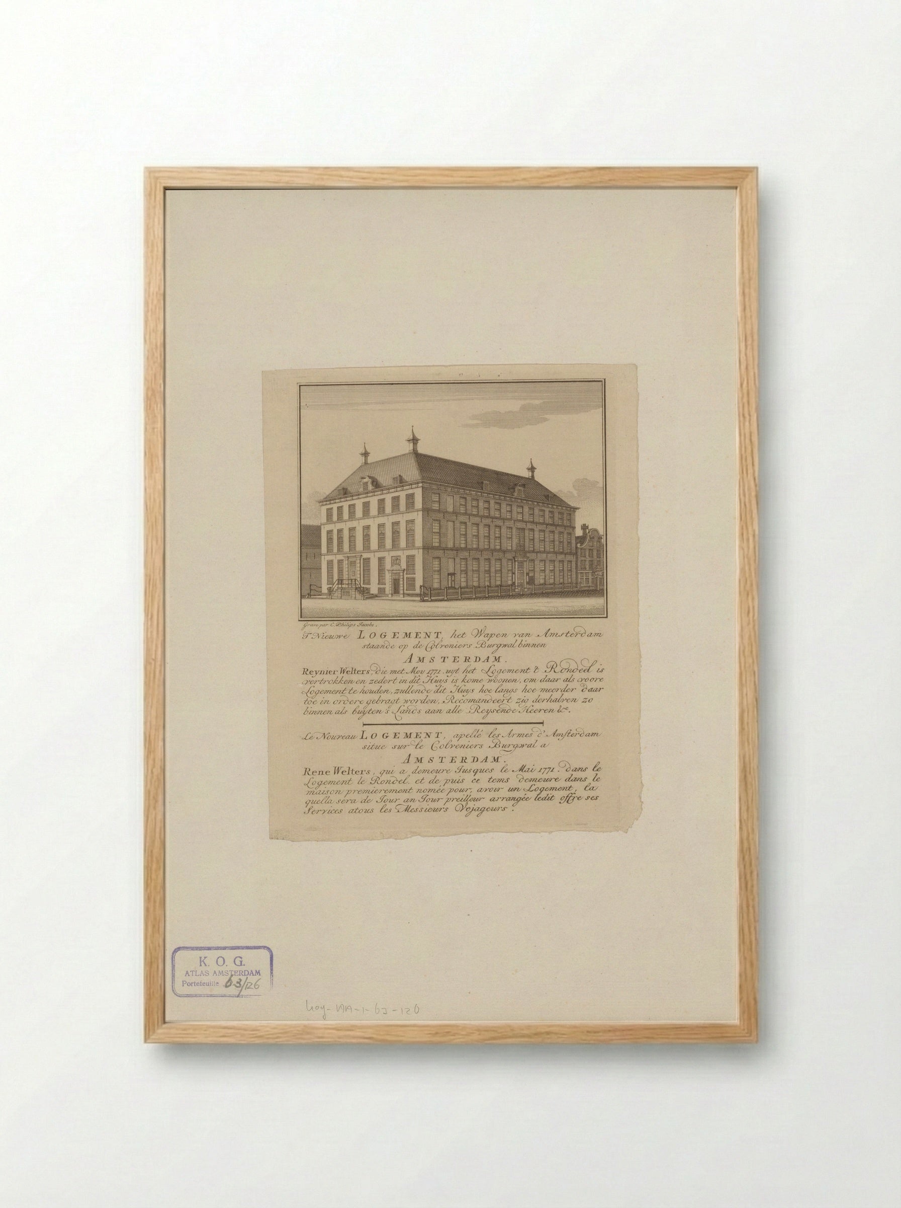 Prospectus voor herberg Het Wapen van Amsterdam - Caspar Jacobsz. Philips - Framed Print Wood