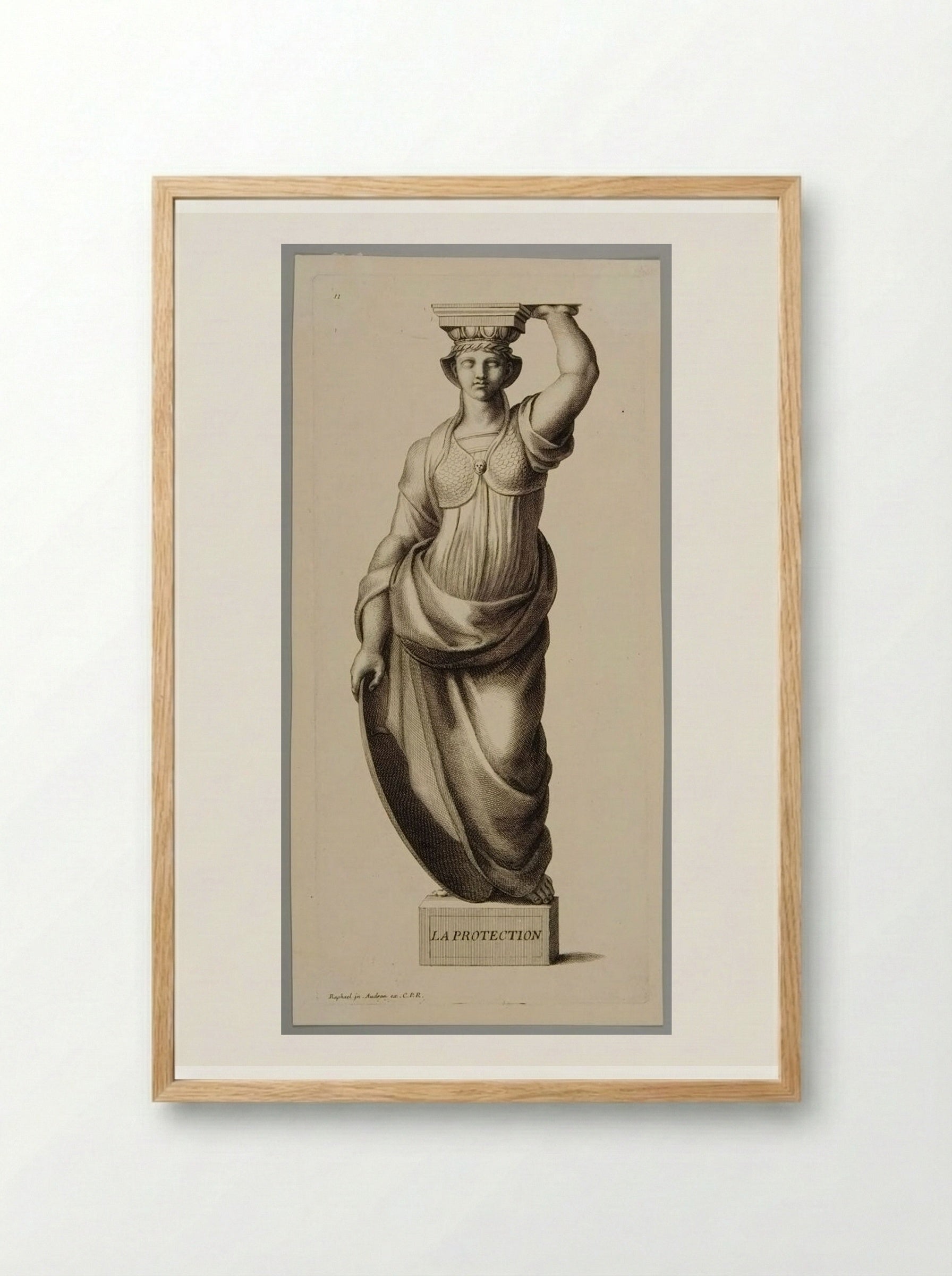 Protection (Caryatid Figure) - Gérard Audran - Framed Print Wood