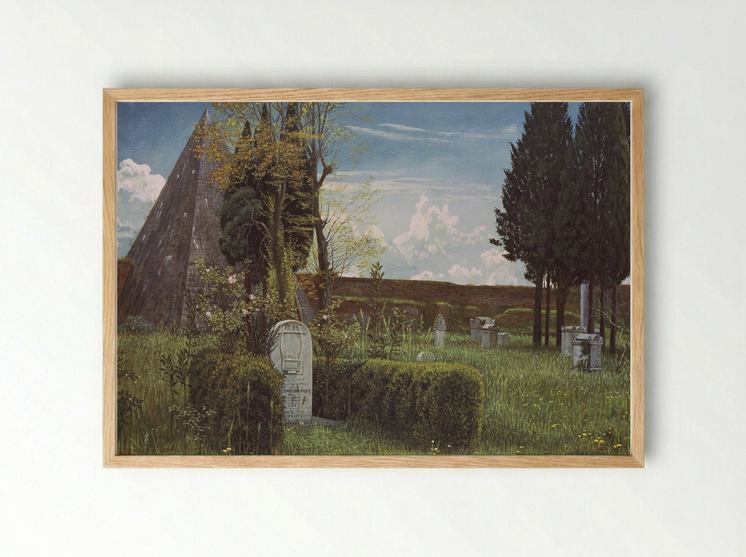 Protestant Cemetery, Rome - Walter Crane - Framed Print Wood