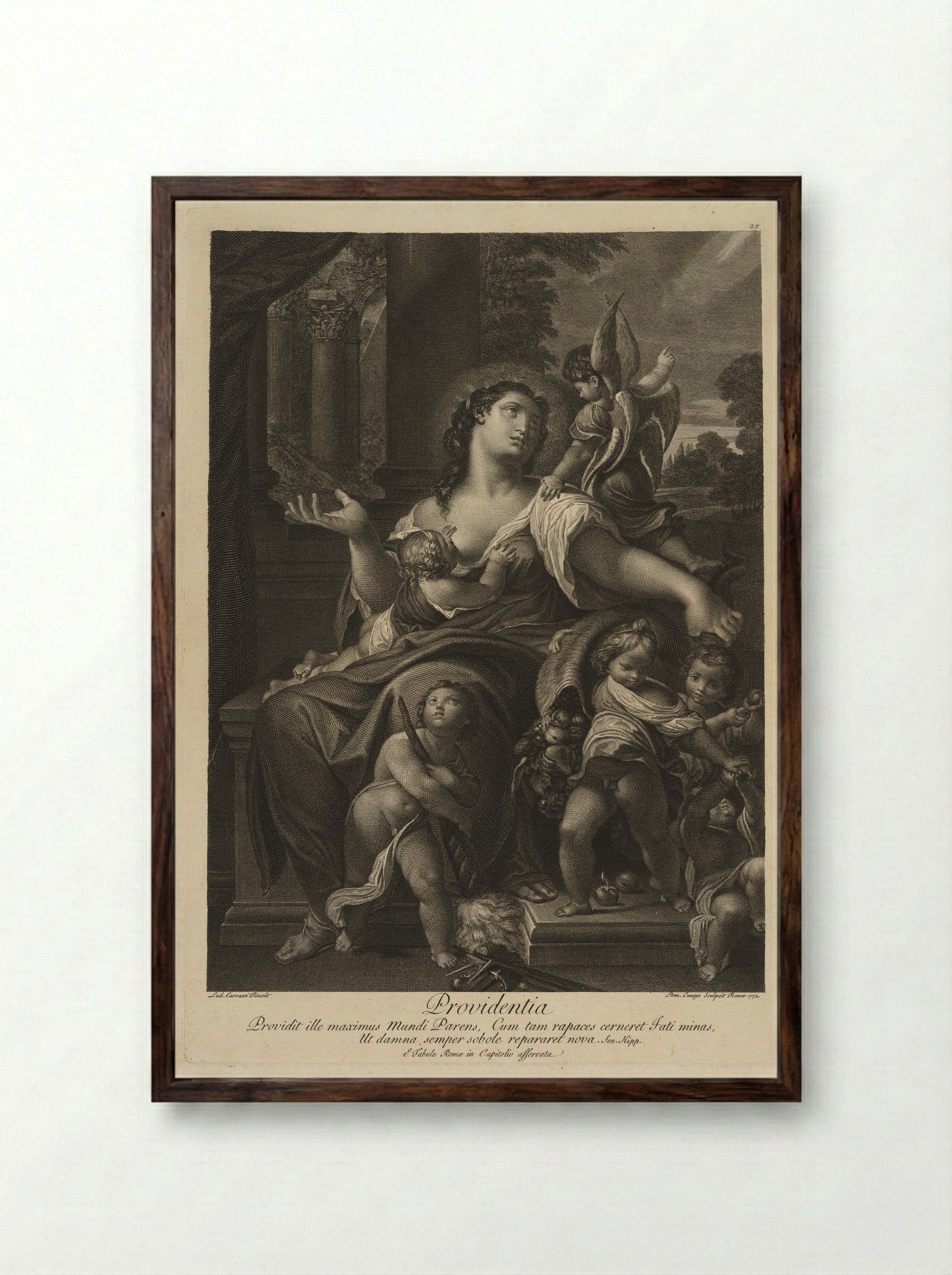 Providentia - Domenico Cunego - Framed Print Dark Wood