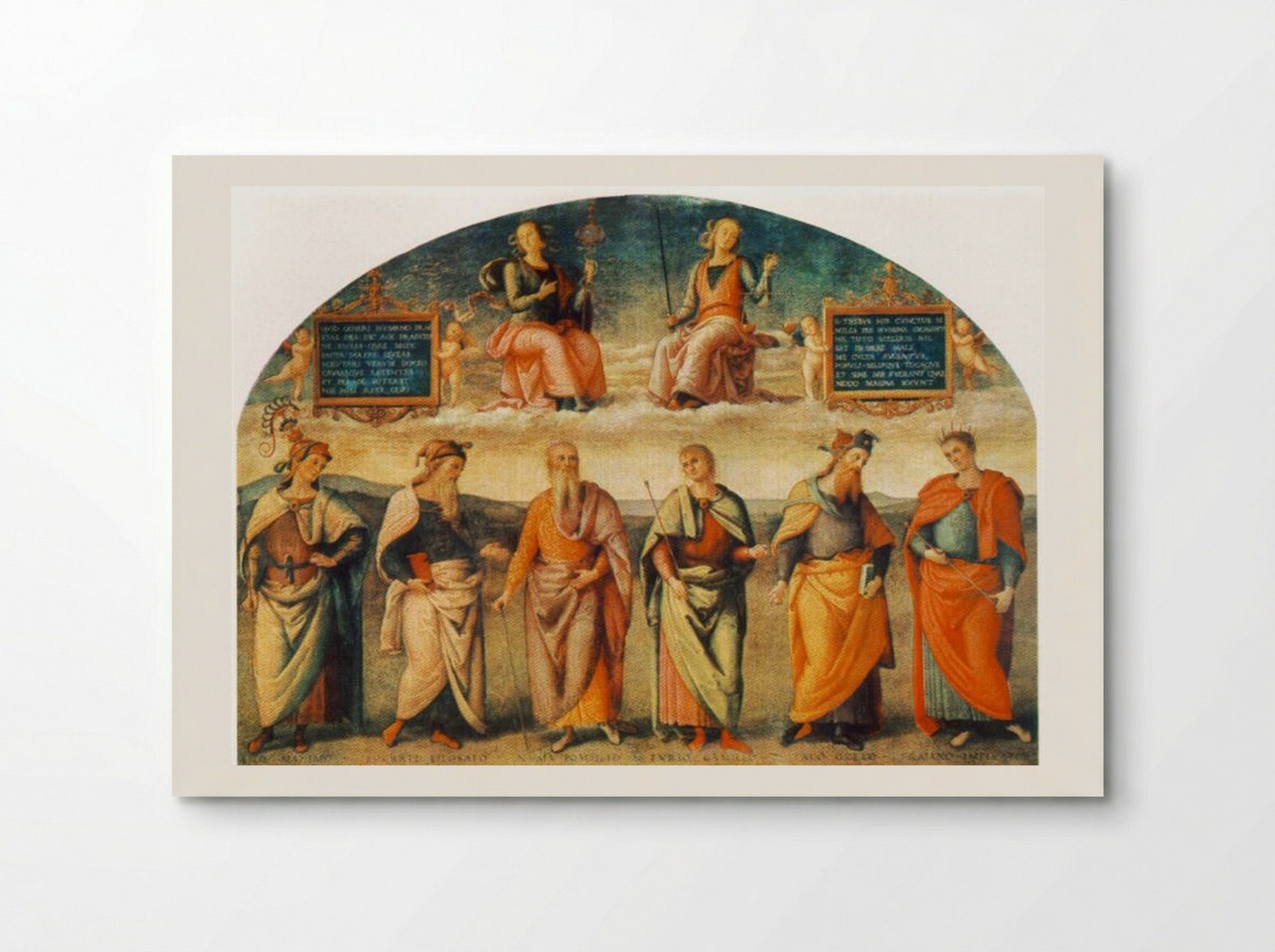 Prudence and Justice with Six Antique Wisemen - Pietro Perugino - Poster