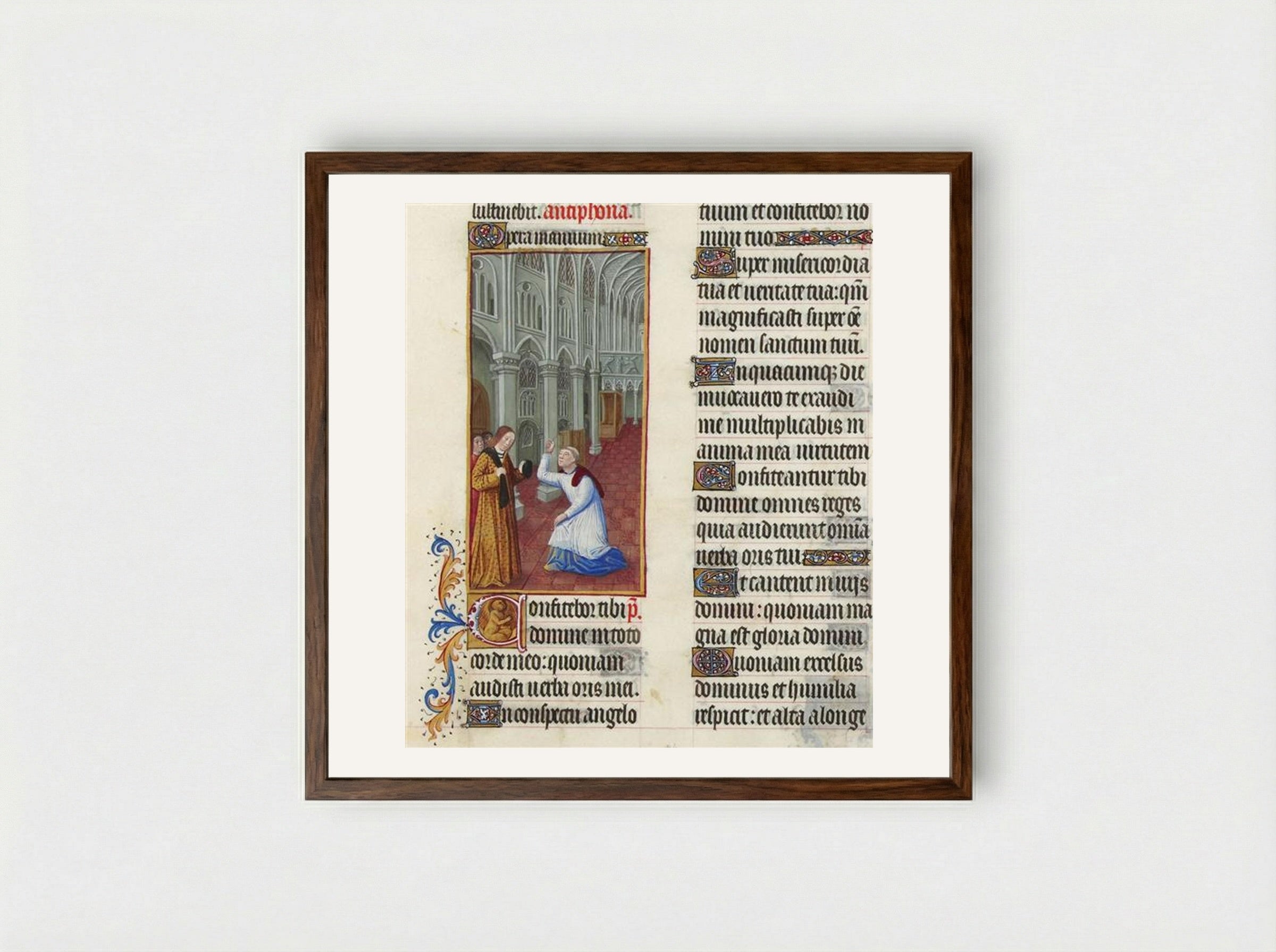Psalm CXXXVII - Limbourg brothers - Framed Print Dark Wood
