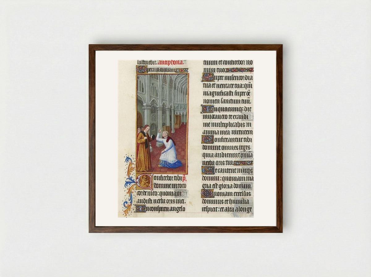 Psalm CXXXVII - Limbourg brothers - Framed Print Dark Wood