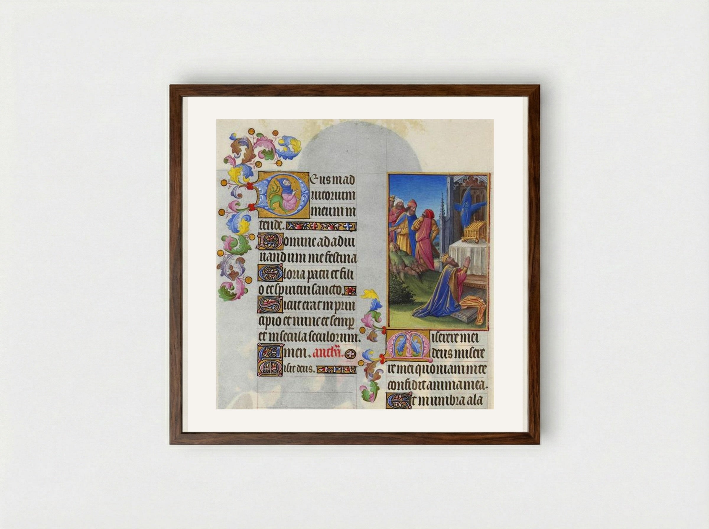 Psalm LVI - Limbourg brothers - Framed Print Dark Wood