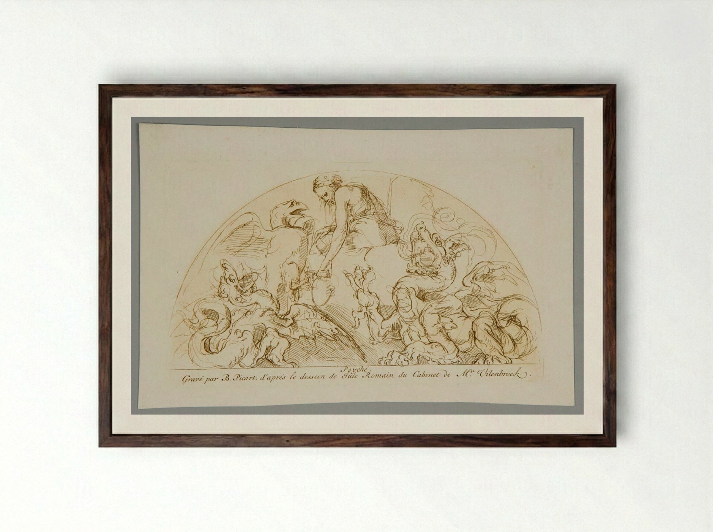 Psyché - Bernard Picart - Framed Print Dark Wood