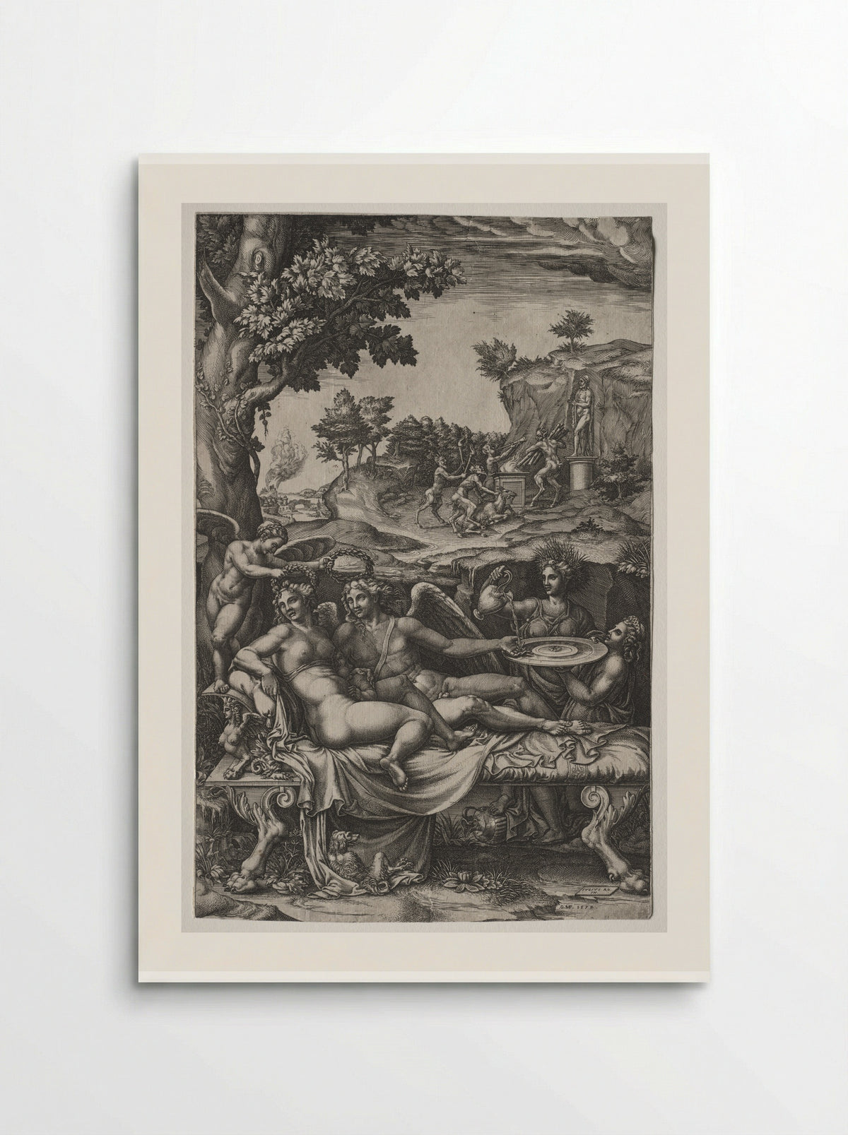 Psyche and Cupid - Giorgio Ghisi - Poster