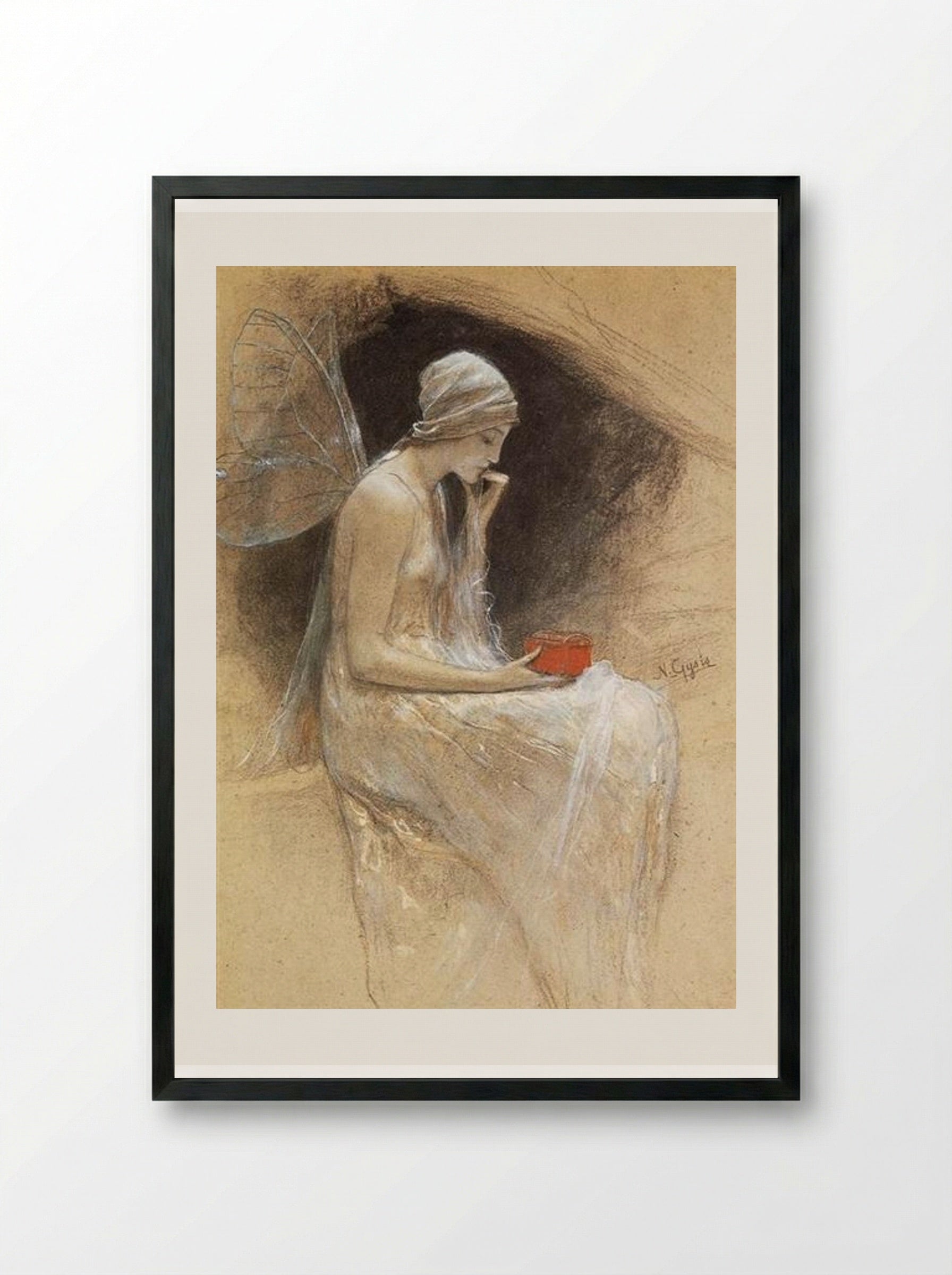 Psyche - Nikolaos Gyzis - Framed Print Black