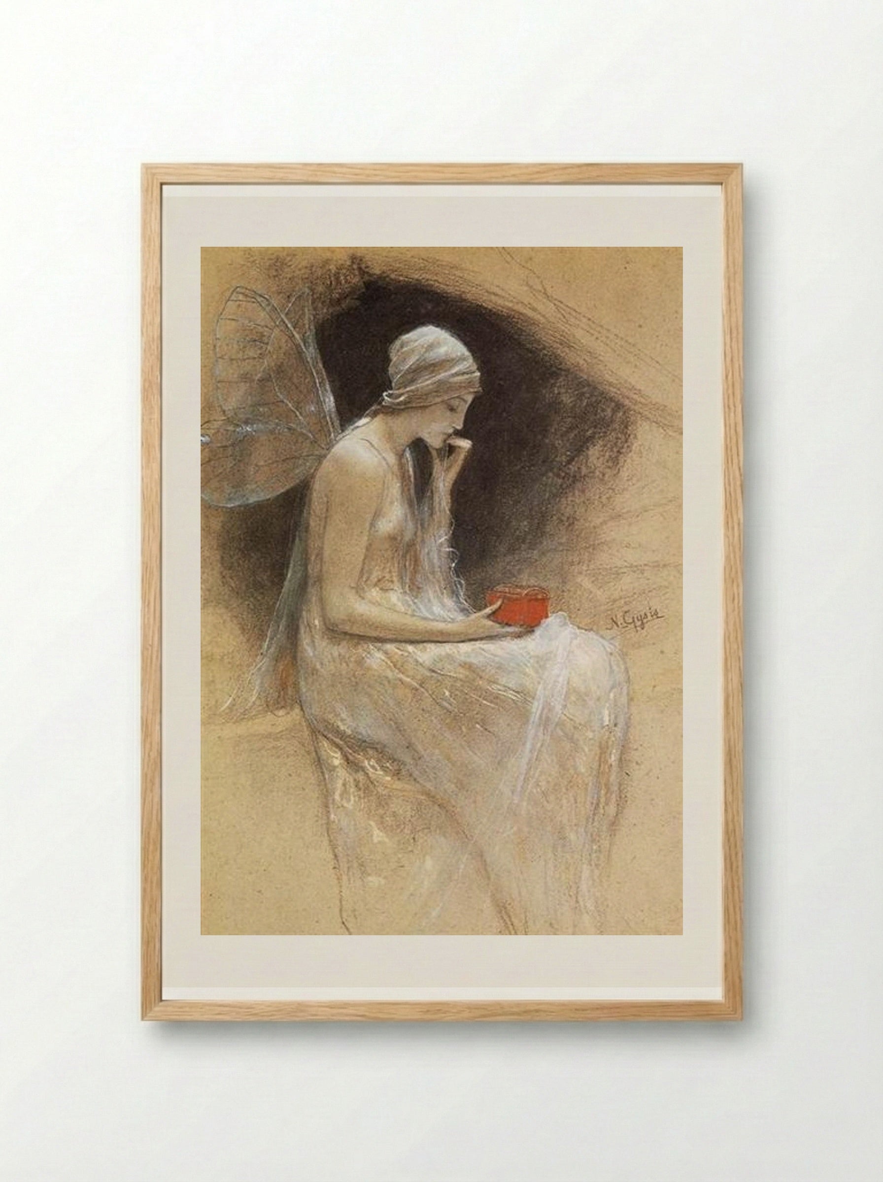 Psyche - Nikolaos Gyzis - Framed Print Wood