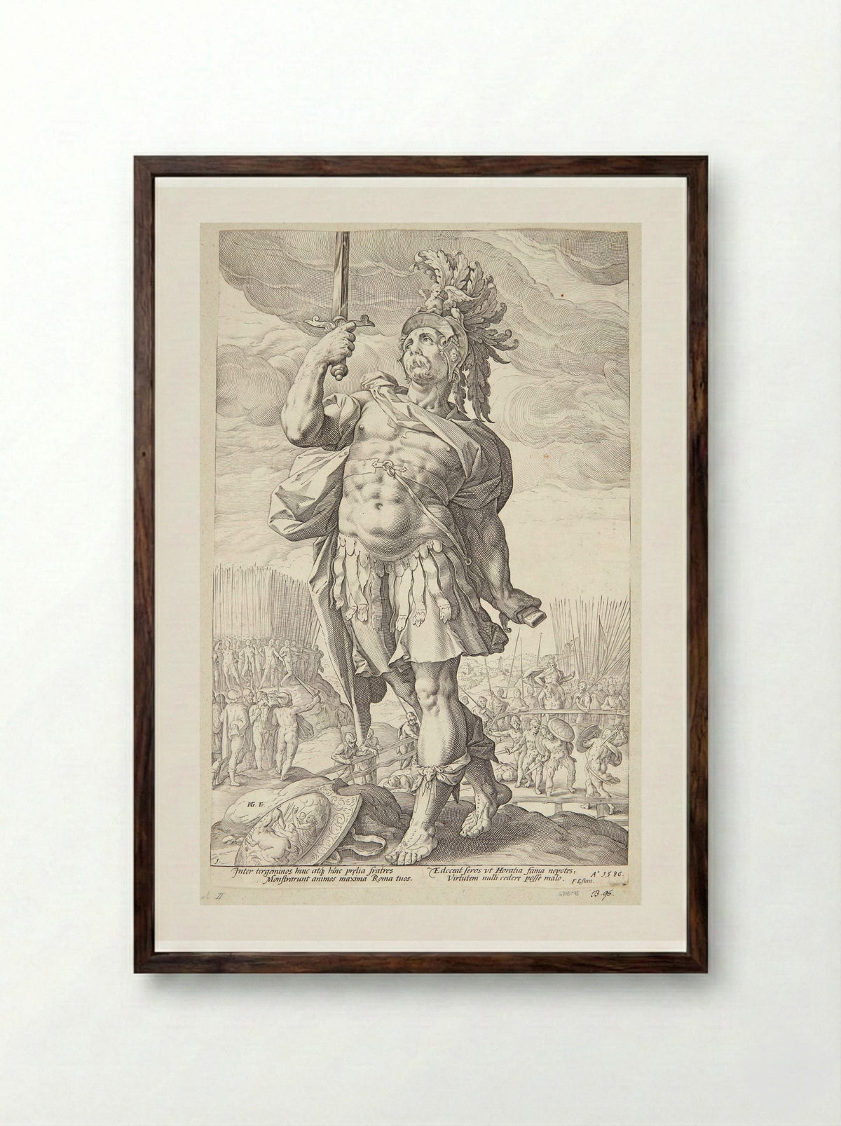 Publius Horatius - Hendrick Goltzius - Framed Print Dark Wood