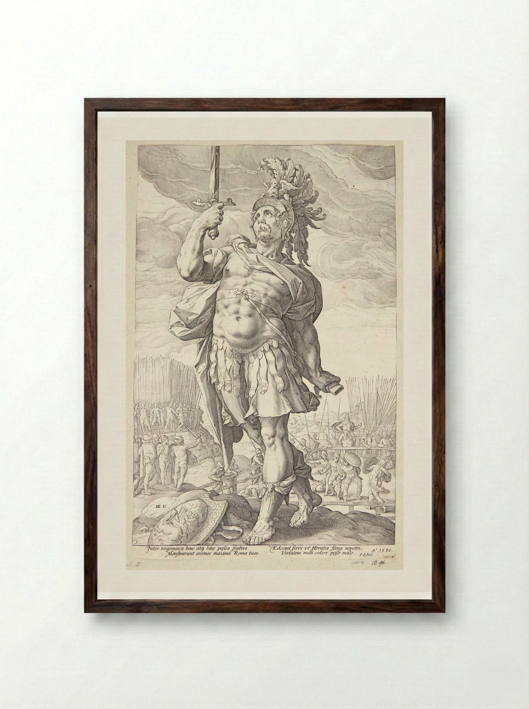 Publius Horatius - Hendrick Goltzius - Framed Print Dark Wood