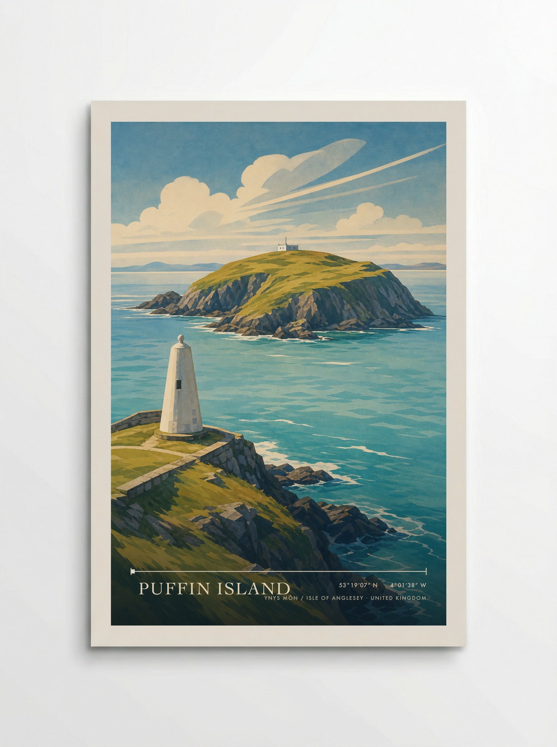 Puffin Island Ynys Môn / Isle of Anglesey United Kingdom Travel Poster - Poster