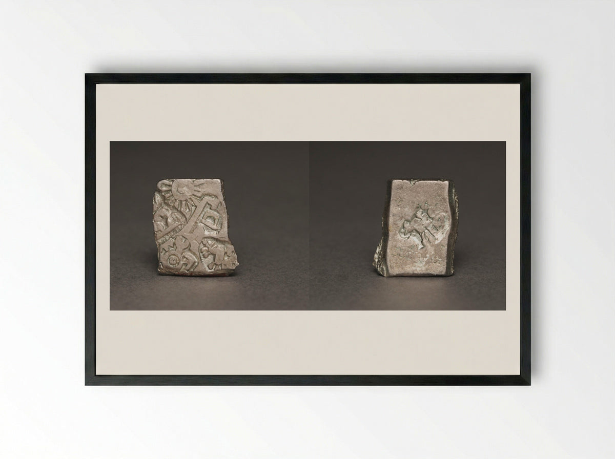 Punch-Marked Coin - Fine Art Print - Framed Print Black
