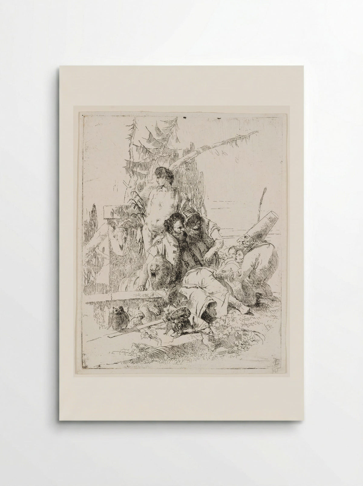 Punchinello Talking to Two Magicians - Giovanni Battista Tiepolo - Poster