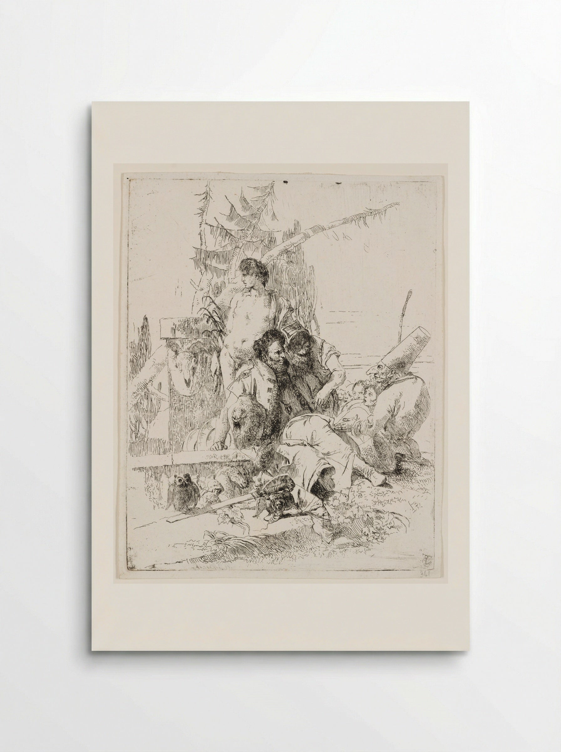 Punchinello Talking to Two Magicians - Giovanni Battista Tiepolo - Poster