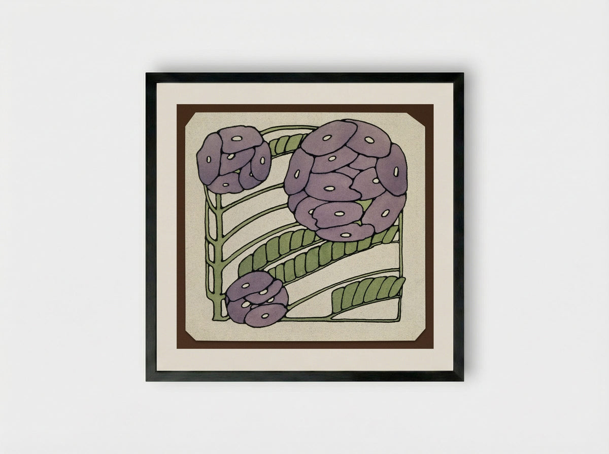 Purple Stylized (1915) - Hannah Borger Overbeck - Framed Print Black