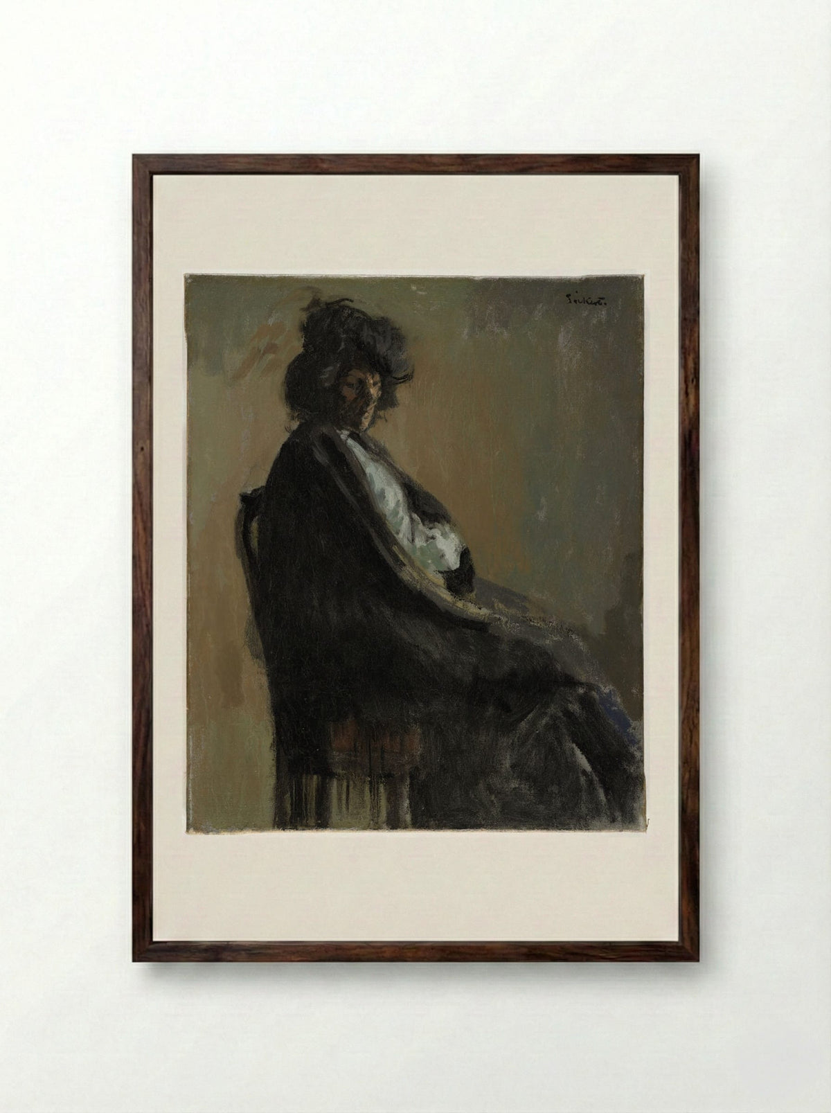 Putana a Casa - Walter Sickert - Framed Print Dark Wood