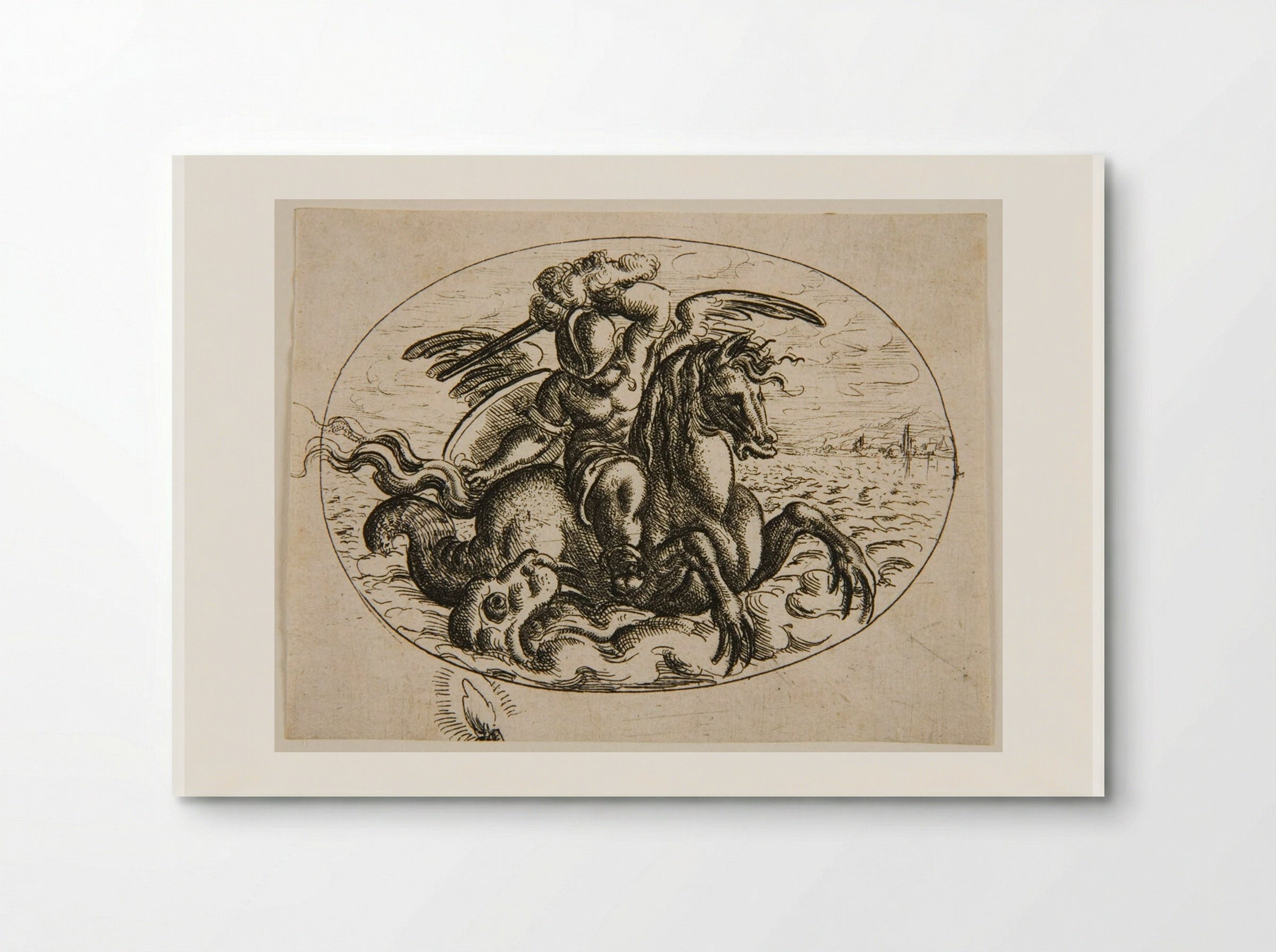 Putto on a Sea Horse - Christoph Jamnitzer - Poster