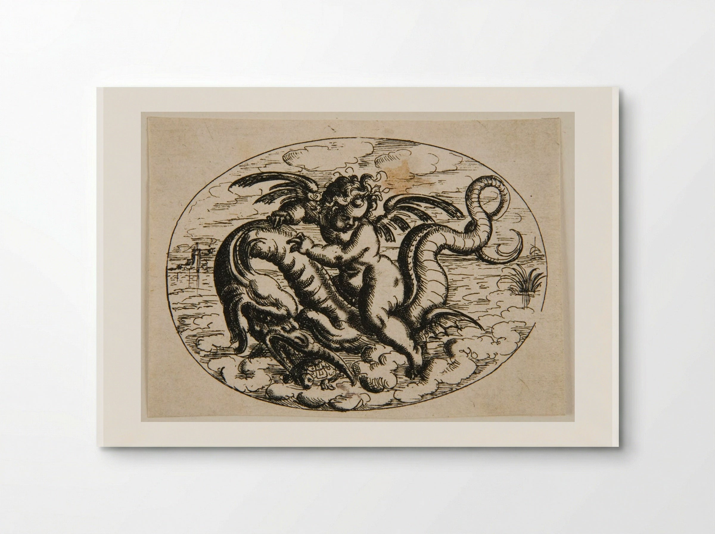 Putto on a Sea Monster - Christoph Jamnitzer - Poster