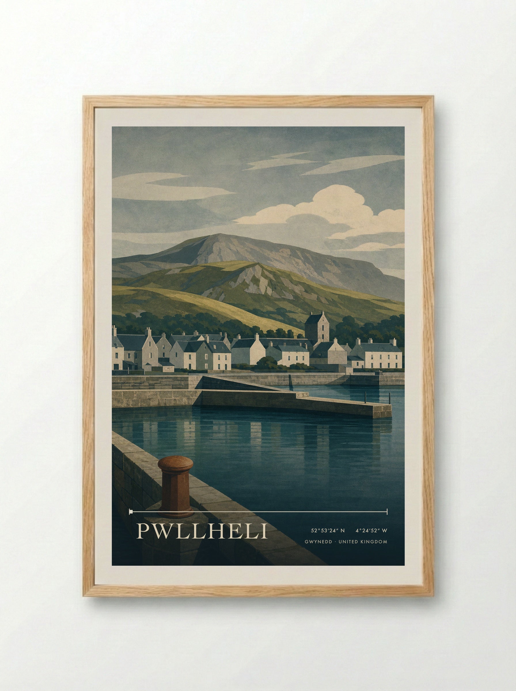 Pwllheli Gwynedd United Kingdom Travel Poster - Framed Print Wood