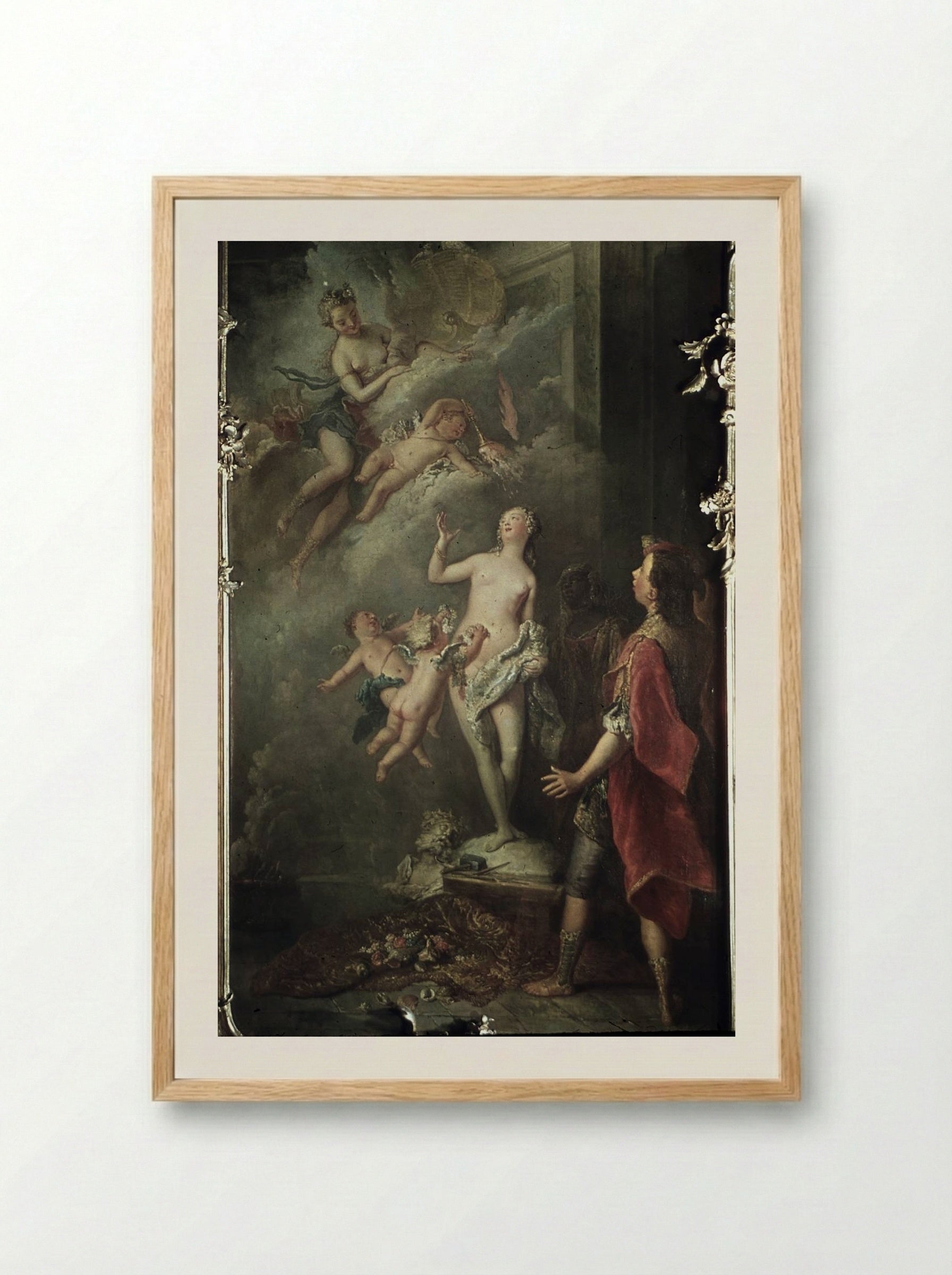 Pygmalion and Galatea - Antoine Pesne - Framed Print Wood