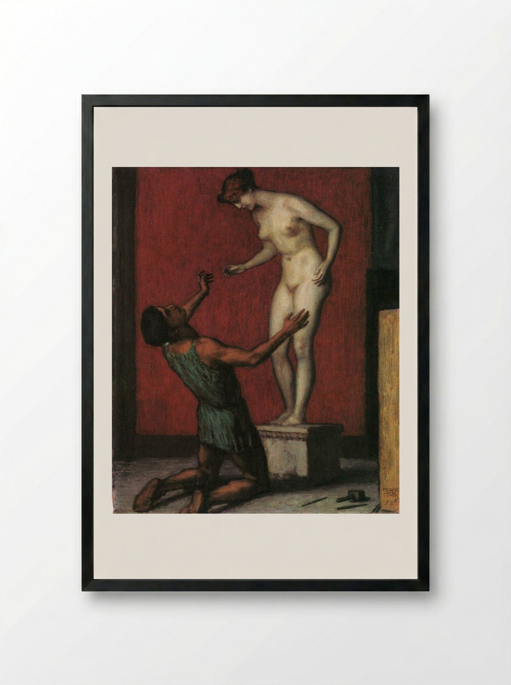 Pygmalion - Franz von Stuck - Framed Print Black