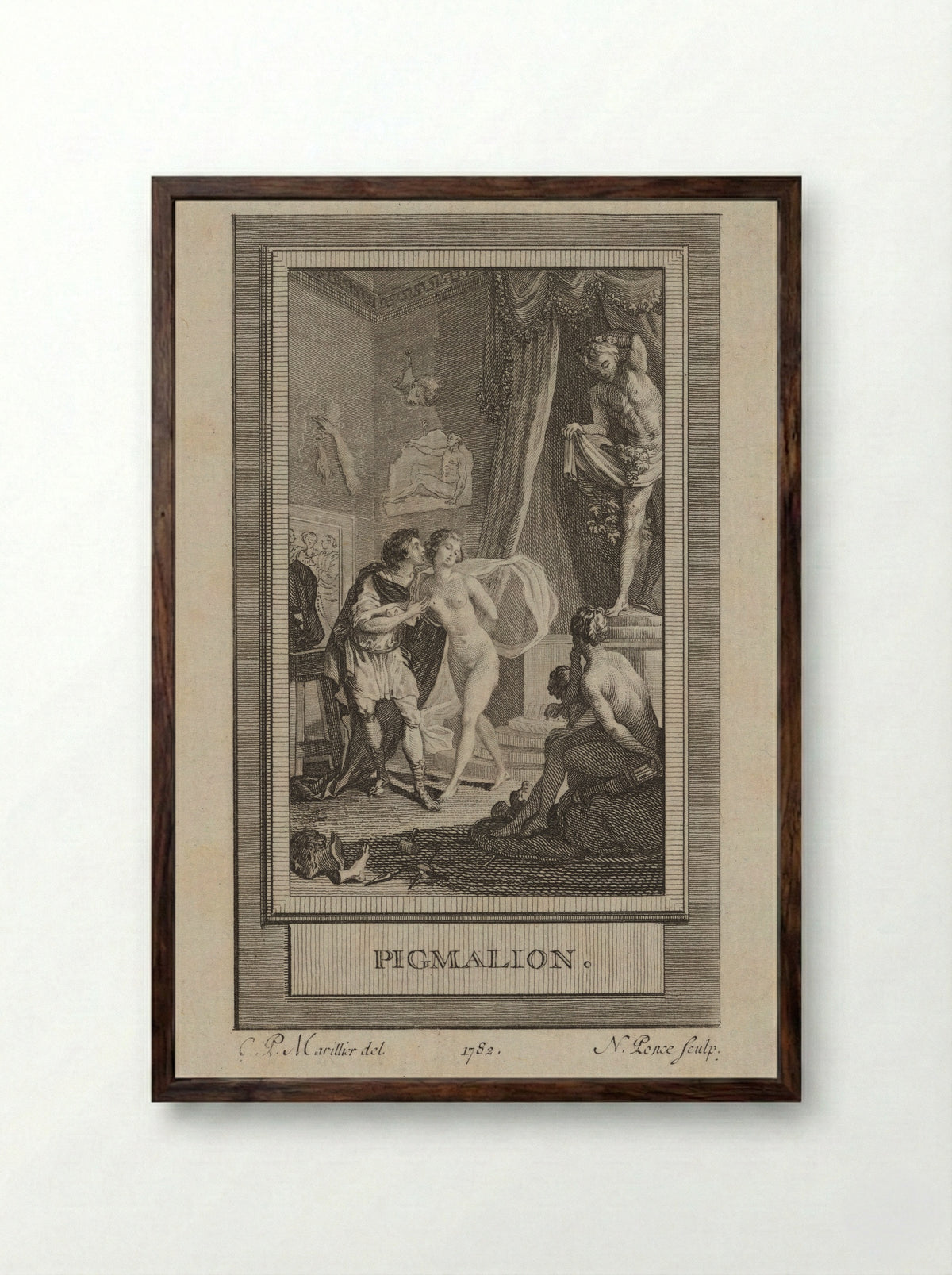 Pygmalion - Nicolas Ponce - Framed Print Dark Wood