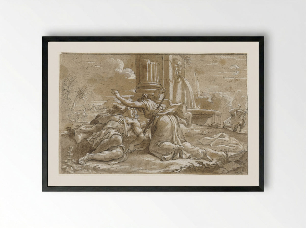 Pyramus and Thisbe - Paulus Moreelse - Framed Print Black