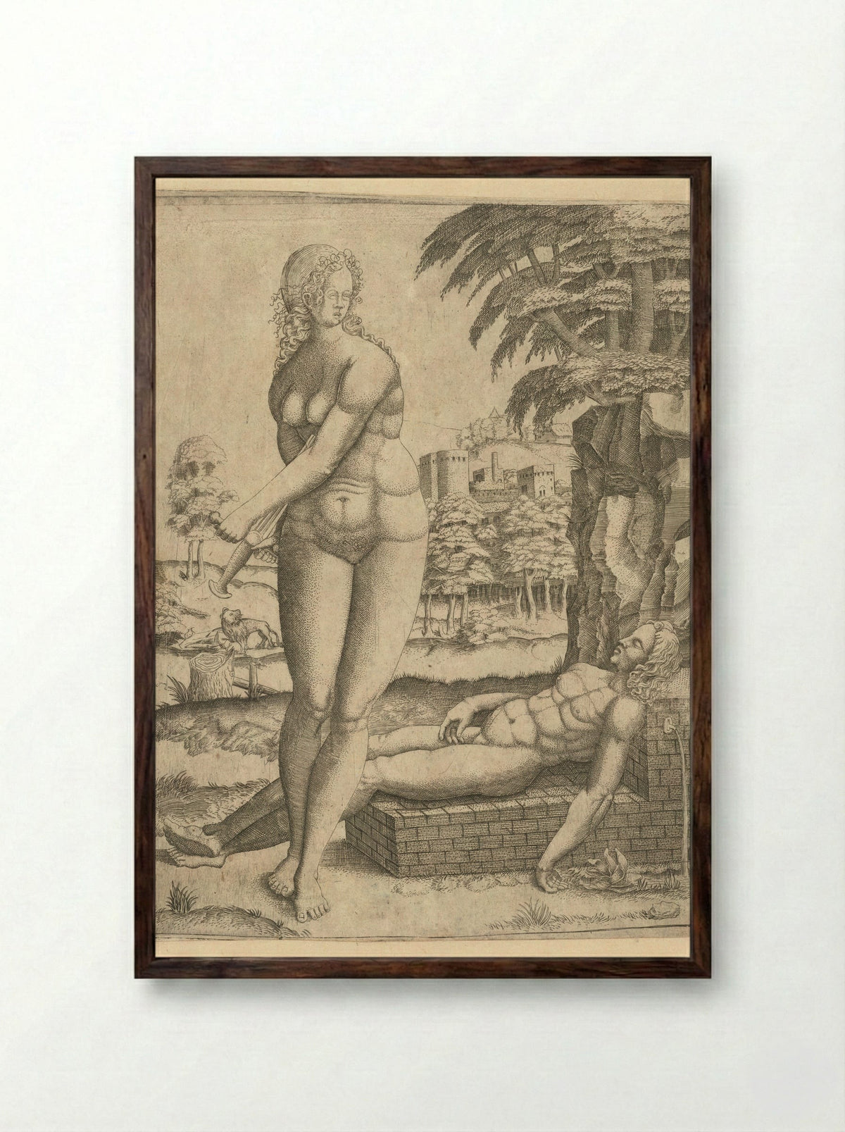 Pyramus and Thisbe - Frans Crabbe van Espleghem - Framed Print Dark Wood