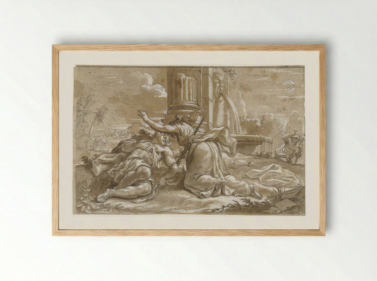Pyramus and Thisbe - Paulus Moreelse - Framed Print Wood