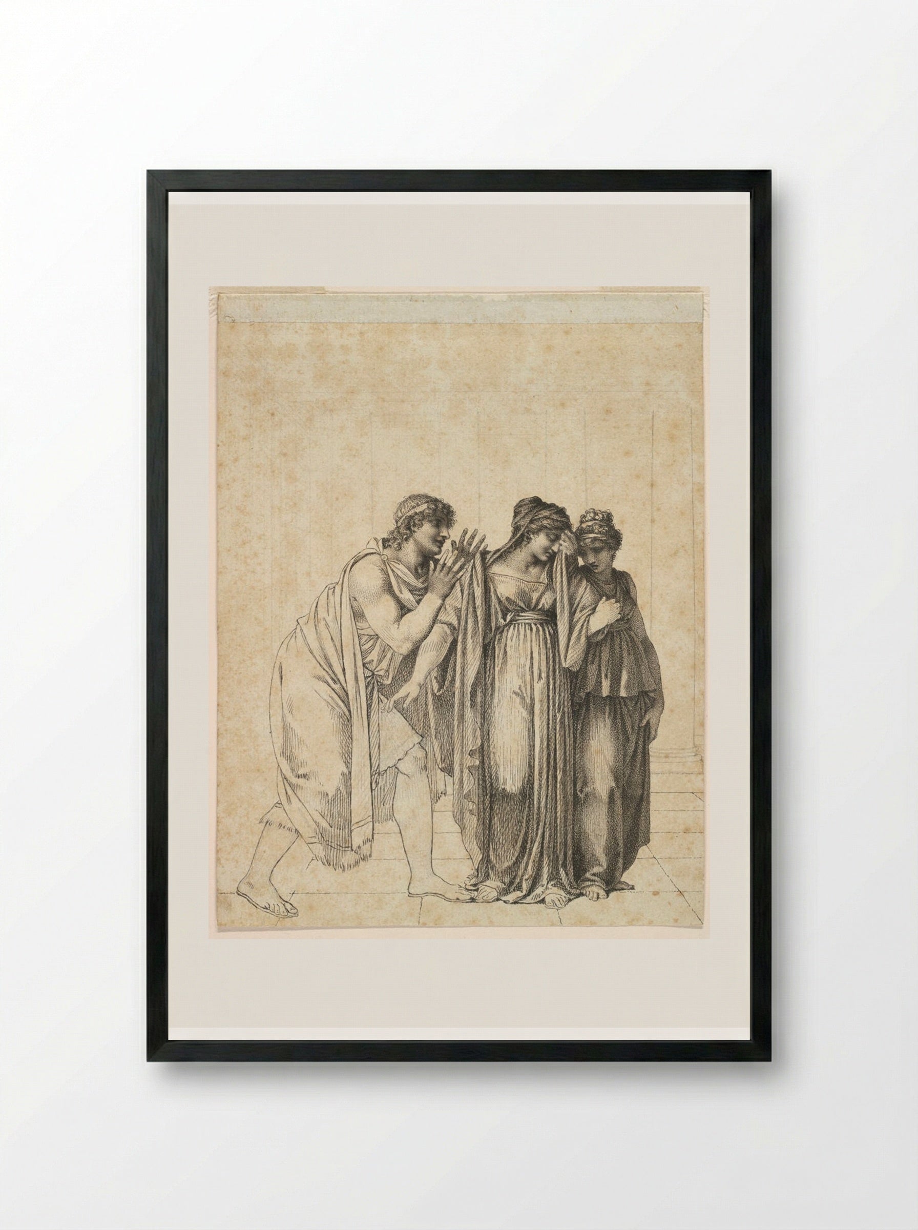 Pyrrhus and Andromache - Pierre-Paul Prud'hon - Framed Print Black