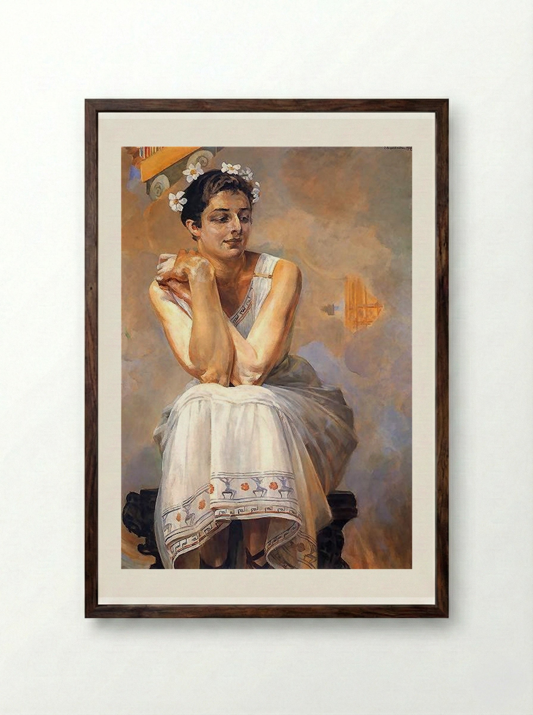 Pythia - Jacek Malczewski - Framed Print Dark Wood