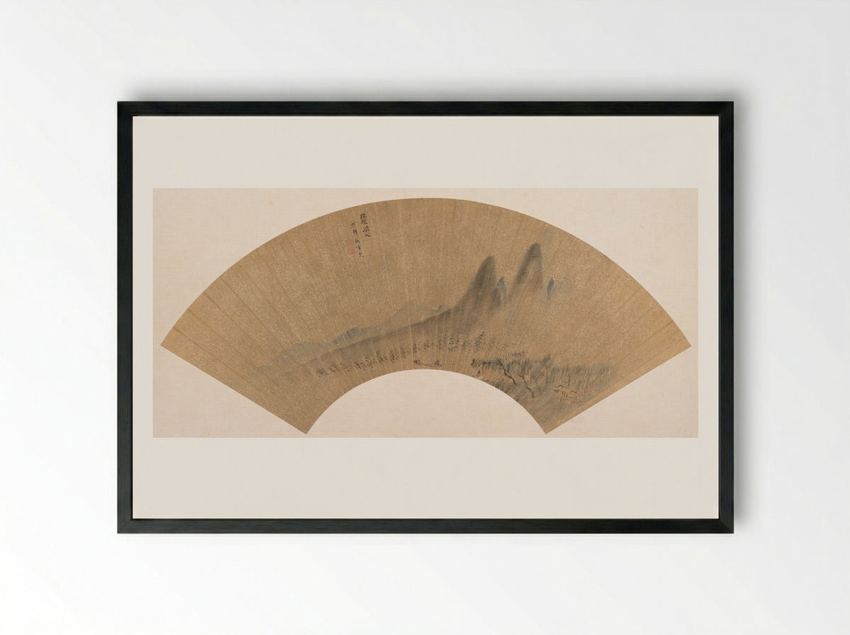 Qu Yuan and the Fisherman - Shen Hao - Framed Print Black